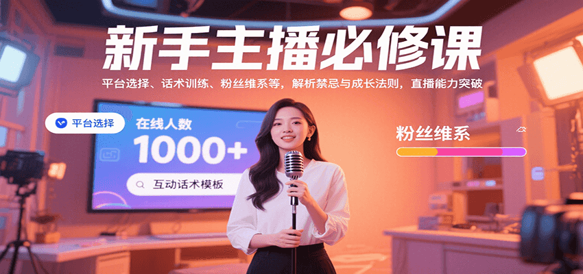 新手主播必修课：平台选择、话术训练、粉丝维系等，解析禁忌与成长法则，突破直播能力-云创网