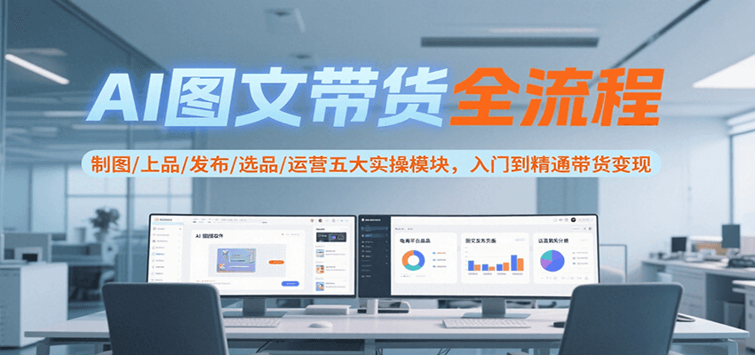 AI图文带货全流程，制图/上品/发布/选品/运营五大实操模块，入门到精通带货变现-云创网
