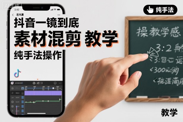 抖音一镜到底素材混剪教学，纯手法操作-云创网