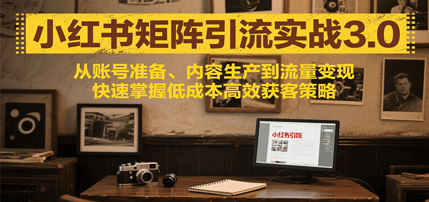 小红书矩阵引流3.0，从账号准备、内容生产到流量变现，快速掌握低成本高效获客策略-云创网