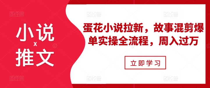 小说推文之蛋花小说拉新，故事混剪爆单实操全流程，周入过万-云创网