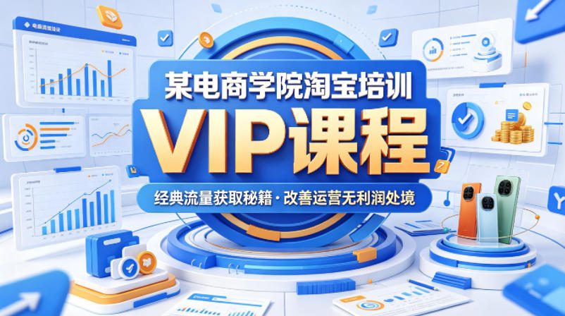 某电商学院淘宝培训VIP课程，各种经典有用的流量获取秘籍，改善运营产品没利润的处境（2026年6月）-云创网