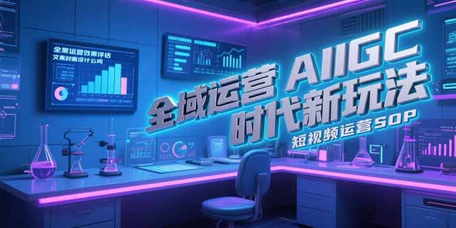 全域运营AIGC时代新玩法，文案封面设计公式，短视频运营SOP-云创网