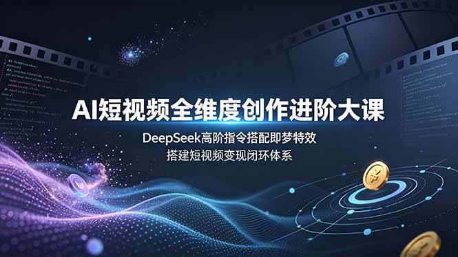 （19153期）AI短视频全维度创作进阶大课，DeepSeek高阶指令搭配即梦特效，搭建短视频变现闭环体系-云创网