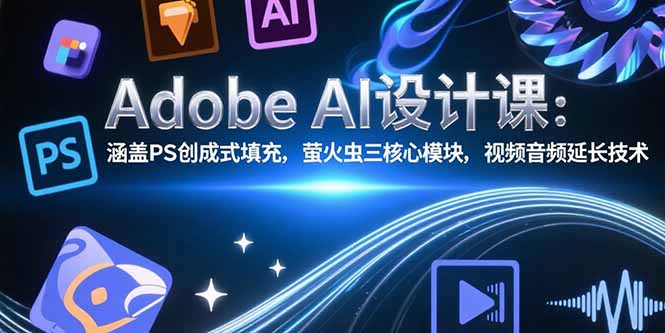 Adobe AI设计课：涵盖PS创成式填充，萤火虫三核心模块，视频音频延长技术-云创网