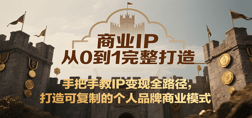 商业IP从0到1完整打造，手把手教IP变现全路径，打造可复制的个人品牌商业模式-云创网