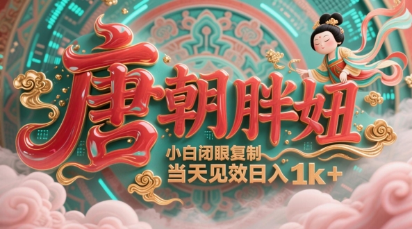 用AI克隆“唐朝胖妞”日更3条，平台疯狂推流，小白闭眼复制，当天见效，日入1k+-云创网