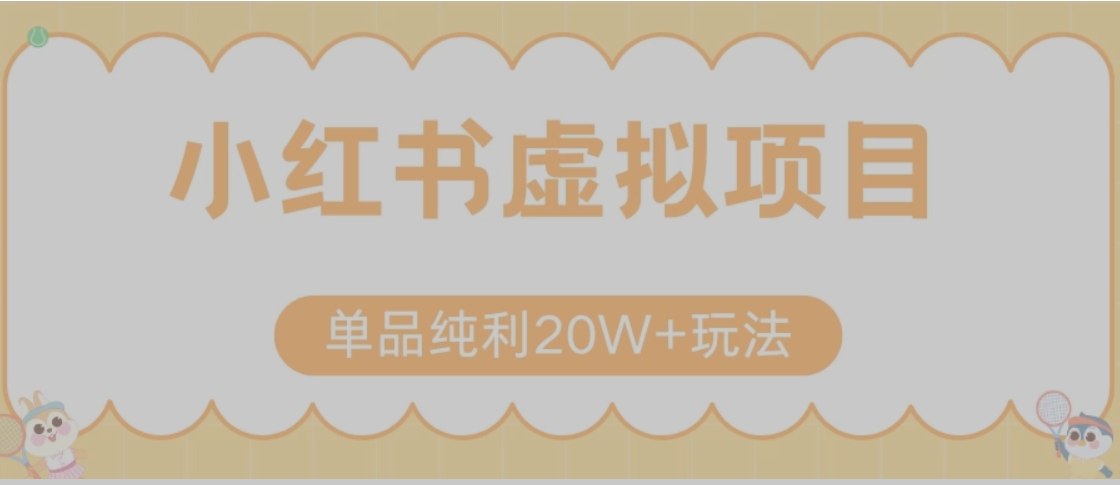 小红书卖虚拟产品，单品纯利20W+玩法分享（节系列课程）-云创网