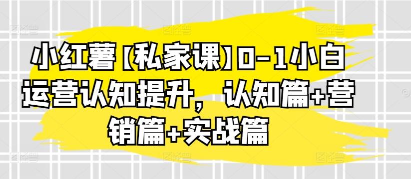 小红薯【私家课】0-1小白运营认知提升，认知篇+营销篇+实战篇-云创网