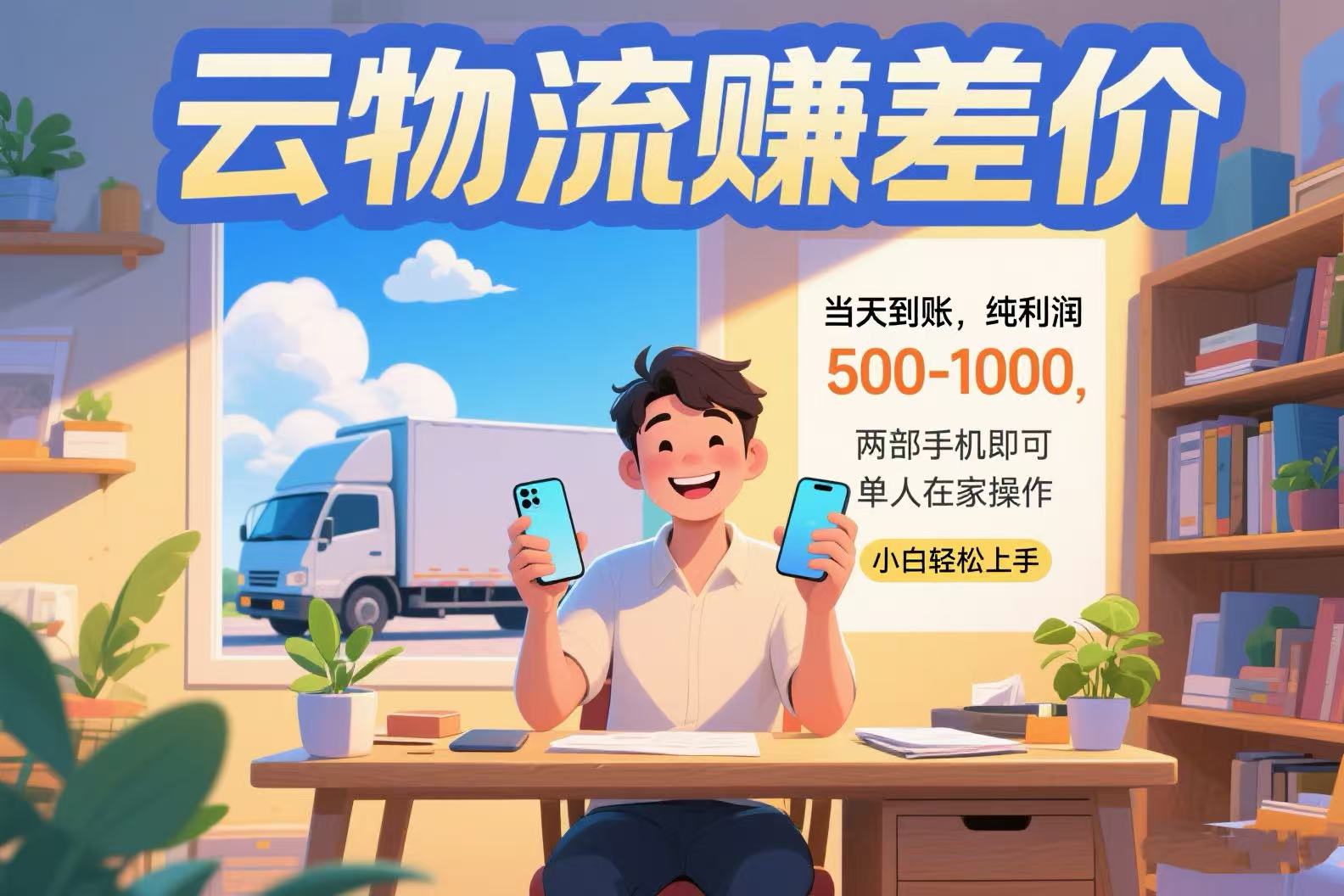云物流赚差价 当天到账纯利润500-1000 两部手机即可 可单人在家操作 小…-云创网