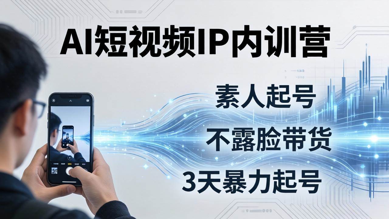 （19208期）2026AI短视频IP内训营-更新：从素人起号到不露脸带货，3天暴力起号全流程拆解-云创网