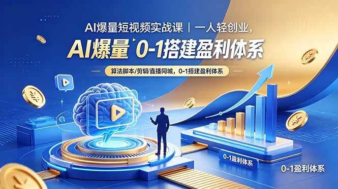 （18652期）AI爆量短视频实战课｜一人轻创业，算法脚本剪辑直播同城，0-1搭建盈利体系-云创网