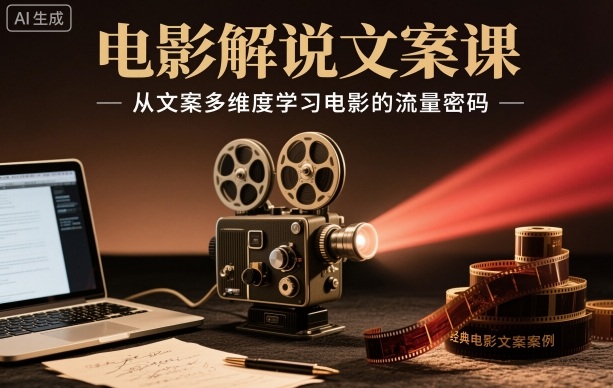 电影解说文案课，从文案多维度学习电影的流量密码-云创网