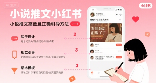 小说推文小红书高转化引导方法实操课，小说推文高效且正确引导方法-云创网