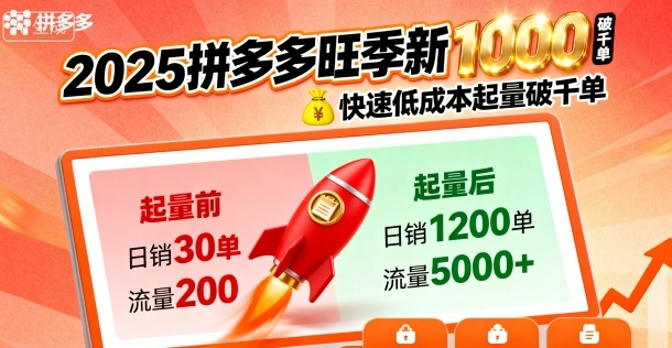 2025拼多多旺季新老店铺——快速低成本起量破千单-云创网