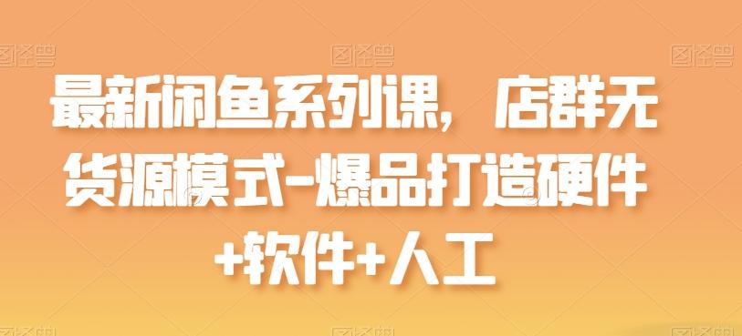 最新闲鱼系列课，店群无货源模式-爆品打造硬件+软件+人工-云创网