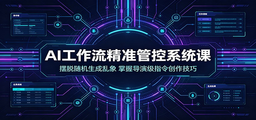 AI工作流精准管控系统课：摆脱随机生成乱象，掌握导演级指令创作技巧-云创网