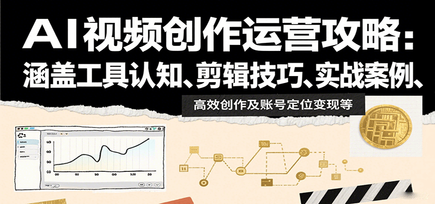 AI视频创作运营攻略：涵盖工具认知、剪辑技巧、实战案例、高效创作及账号定位变现等-云创网