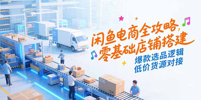 闲鱼电商全攻略，零基础店铺搭建，爆款选品逻辑，低价货源对接-云创网
