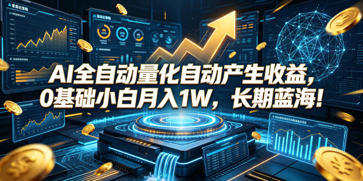 AI全自动量化自动产生收益，0基础小白月入1W，长期蓝海！【揭秘】-云创网
