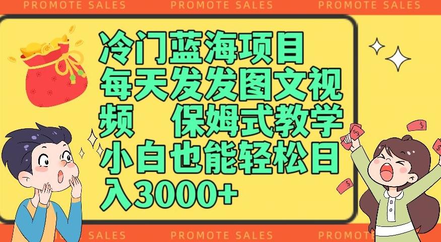 冷门蓝海项目，每天发发图文视频，保姆式教学，小白也能轻松日入3000+-云创网