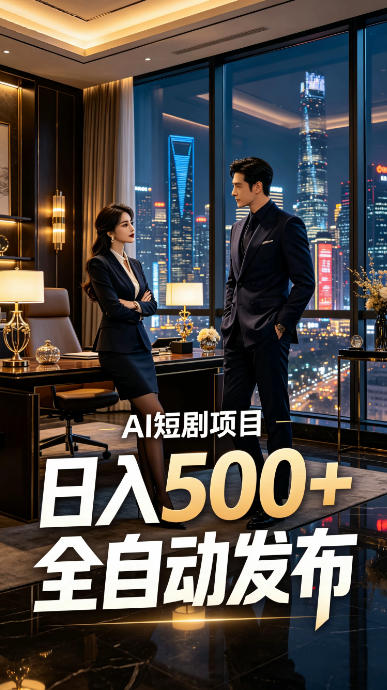快手AI短剧自动发布，矩阵批量运营变现，轻资产副业项目，日入500+【揭秘】-云创网