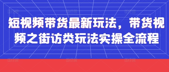 短视频带货最新玩法，带货视频之街访类玩法实操全流程-云创网