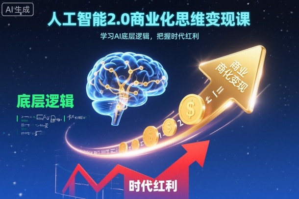 人工智能2.0商业化思维变现课，学习AI底层逻辑，把握时代红利-云创网