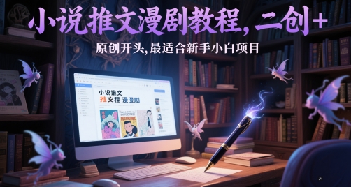 小说推文漫剧教程，二创+原创开头，最适合新手小白项目-云创网