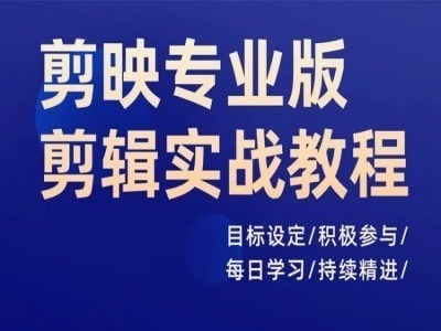 剪映专业版剪辑实战教程，目标设定/积极参与/每日学习/持续精进-云创网
