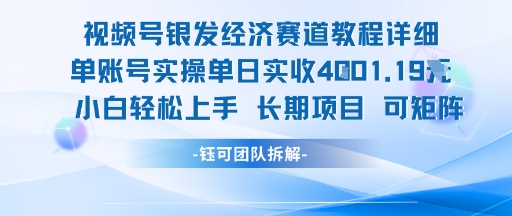 视频号银发经济赛道单账号实操单日实收1k+，小白轻松上手长期项目-云创网