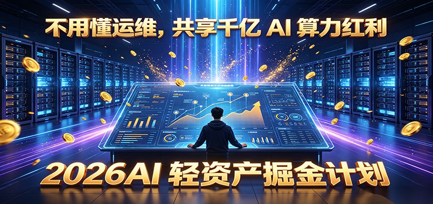 不用懂运维，共享千亿 AI 算力红利，2026AI 轻资产掘金计划-云创网