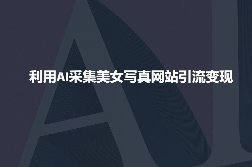利用AI采集美女写真网站引流变现，引流嘎嘎的-云创网
