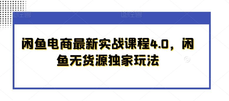 闲鱼电商最新实战课程4.0，闲鱼无货源独家玩法-云创网