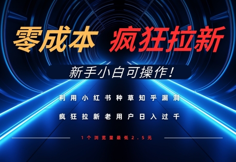 利用小红书种草知乎漏洞，零成本疯狂拉新日入数张，新手小白可操作-云创网