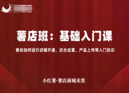 小红薯薯店商城卖货，基础入门课，教你如何进行店铺开通、后台设置、产品上传等入门知识-云创网