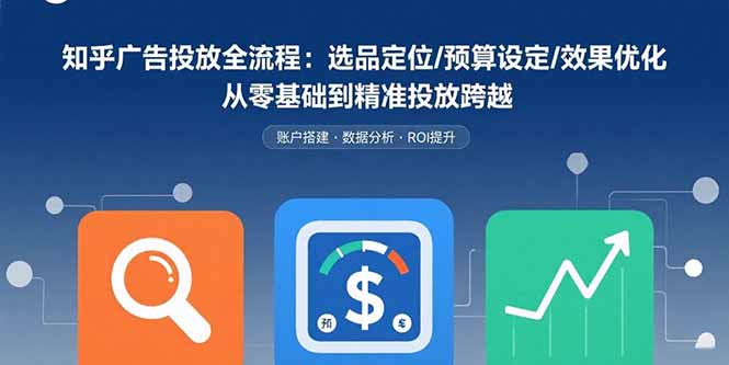 知乎广告投放全流程：选品定位/预算设定/效果优化 从零基础到精准投放跨越-云创网