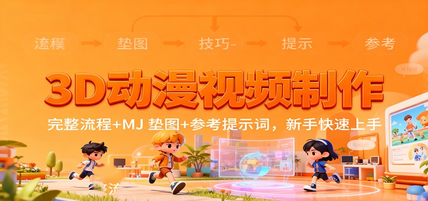 3D动漫视频制作，完整流程+MJ 垫图+参考提示词，新手快速上手-云创网