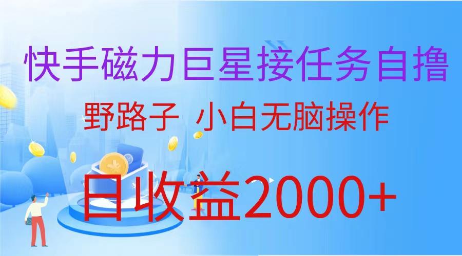 (9985期)(蓝海项目)快手磁力巨星接任务自撸，野路子，小白无脑操作日入2000+-云创网