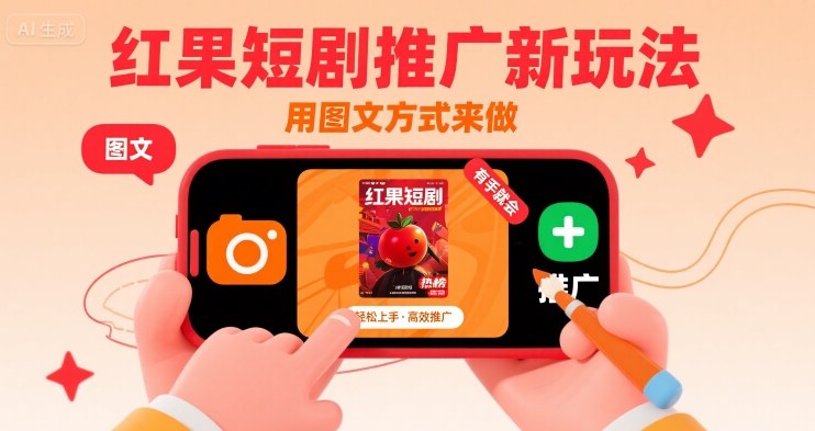 红果短剧推广新玩法，用图文方式来做，有手就会-云创网