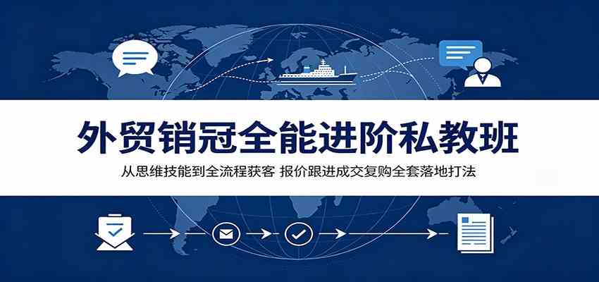 外贸销冠全能进阶私教班：从思维技能到全流程获客，报价跟进成交复购全套落地打法-云创网