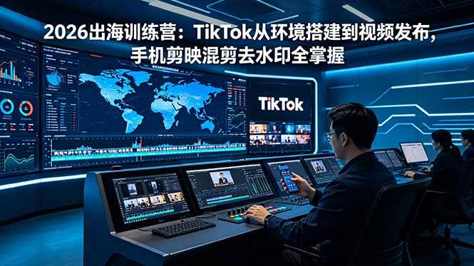 （18875期）2026出海训练营：TikTok从环境搭建到视频发布，手机剪映混剪去水印全掌握-云创网