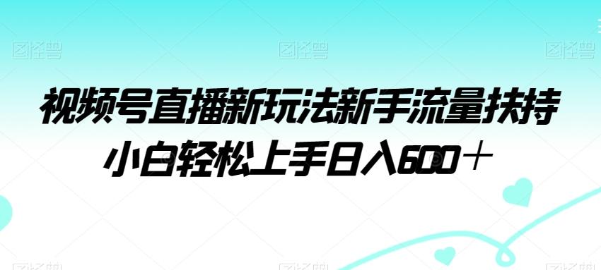视频号直播新玩法新手流量扶持小白轻松上手日入600＋【揭秘】-云创网