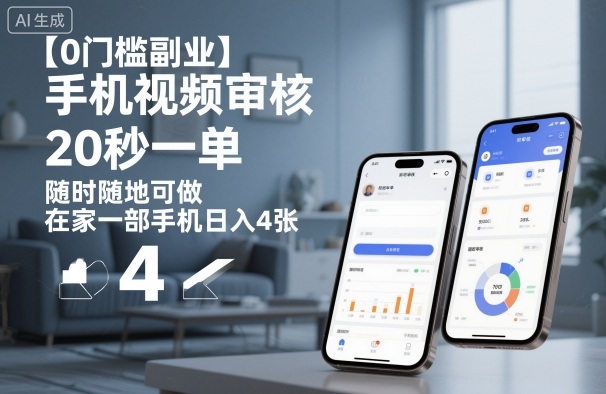 【0门槛副业】手机视频审核，20秒一单，随时随地可做，在家一部手机日入4张【揭秘】-云创网