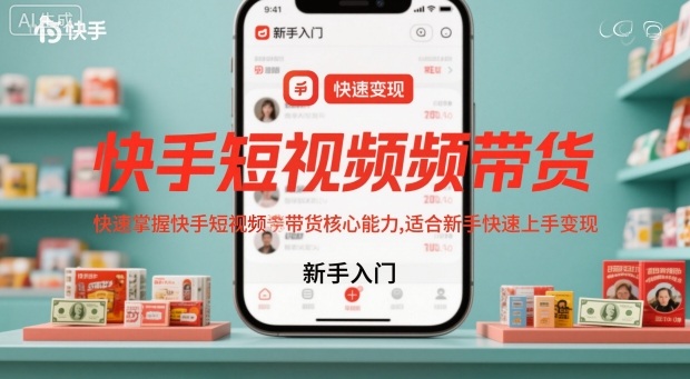 快手短视频带货，快速掌握快手短视频带货核心能力，适合新手快速上手变现-云创网