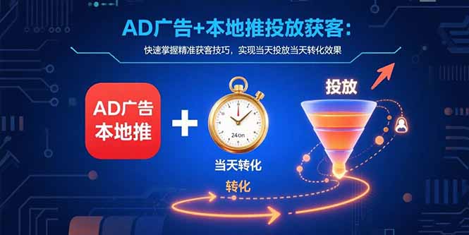 AD广告+本地推投放获客：快速掌握精准获客技巧，实现当天投放当天转化效果-云创网