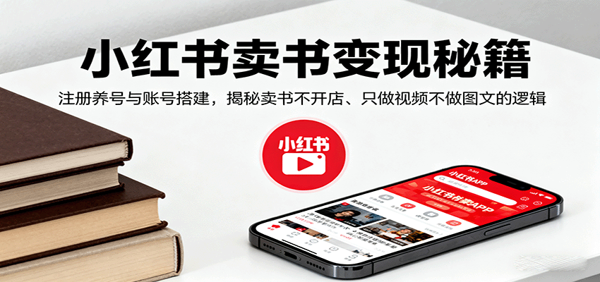 小红书卖书变现秘籍，注册养号与账号搭建，揭秘卖书不开店、只做视频不做图文的逻辑-云创网