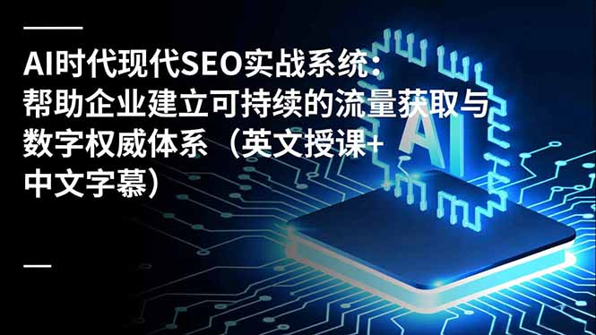 AI时代现代SEO实战系统：帮助企业建立可持续的流量获取与数字权威体系(英文授课+中文字幕-云创网