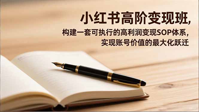小红书高阶变现班，构建一套可执行的高利润变现SOP体系，实现账号价值的最大化跃迁-云创网