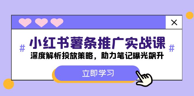 小红书-薯条推广实战课：深度解析投放策略，助力笔记曝光飙升-云创网